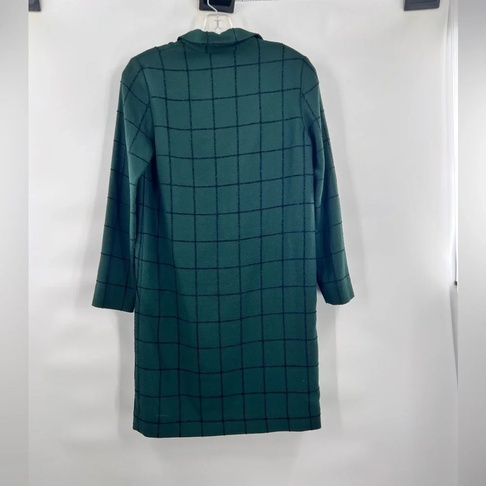 COS green black long sleeve dress button front size 4